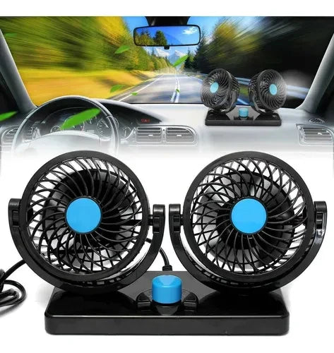 Ventilador Doble Para Coche De 360°