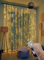 Cortina de Navidad con cadena de luz Led