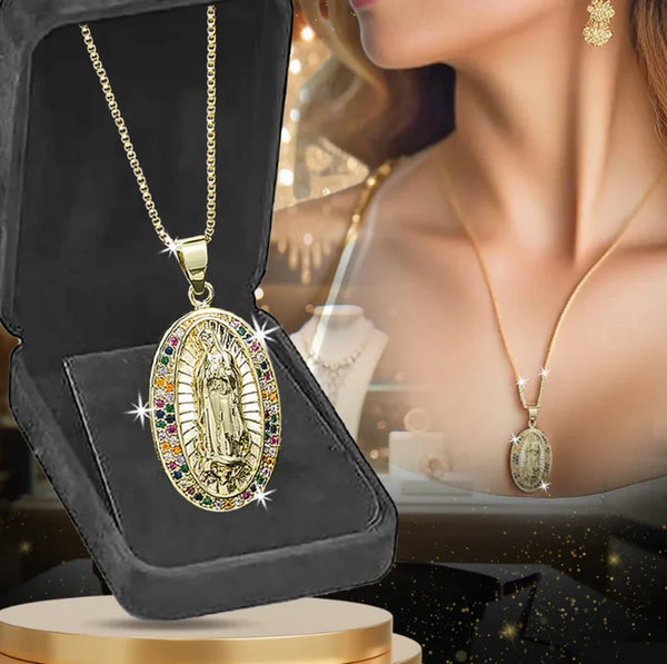 Collar Colgante Virgen María 2x1