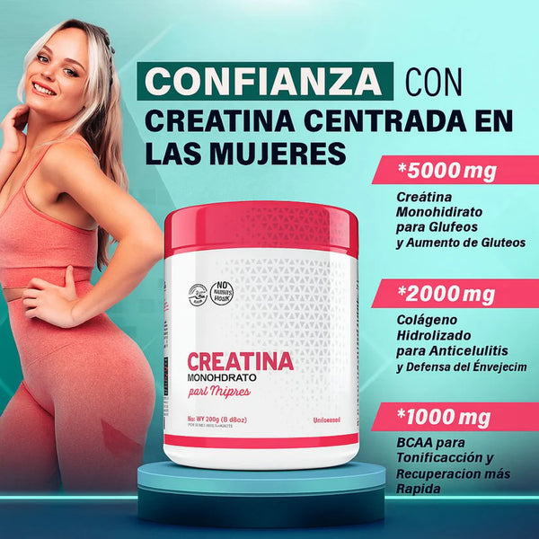 Creatina Monohydrate for Women + REGALO (Crema Contorno Cafeína)