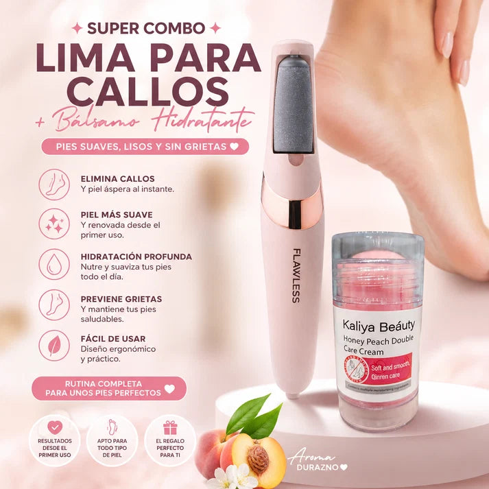 Lima Removedor de Callos + Crema hidratante para Pies